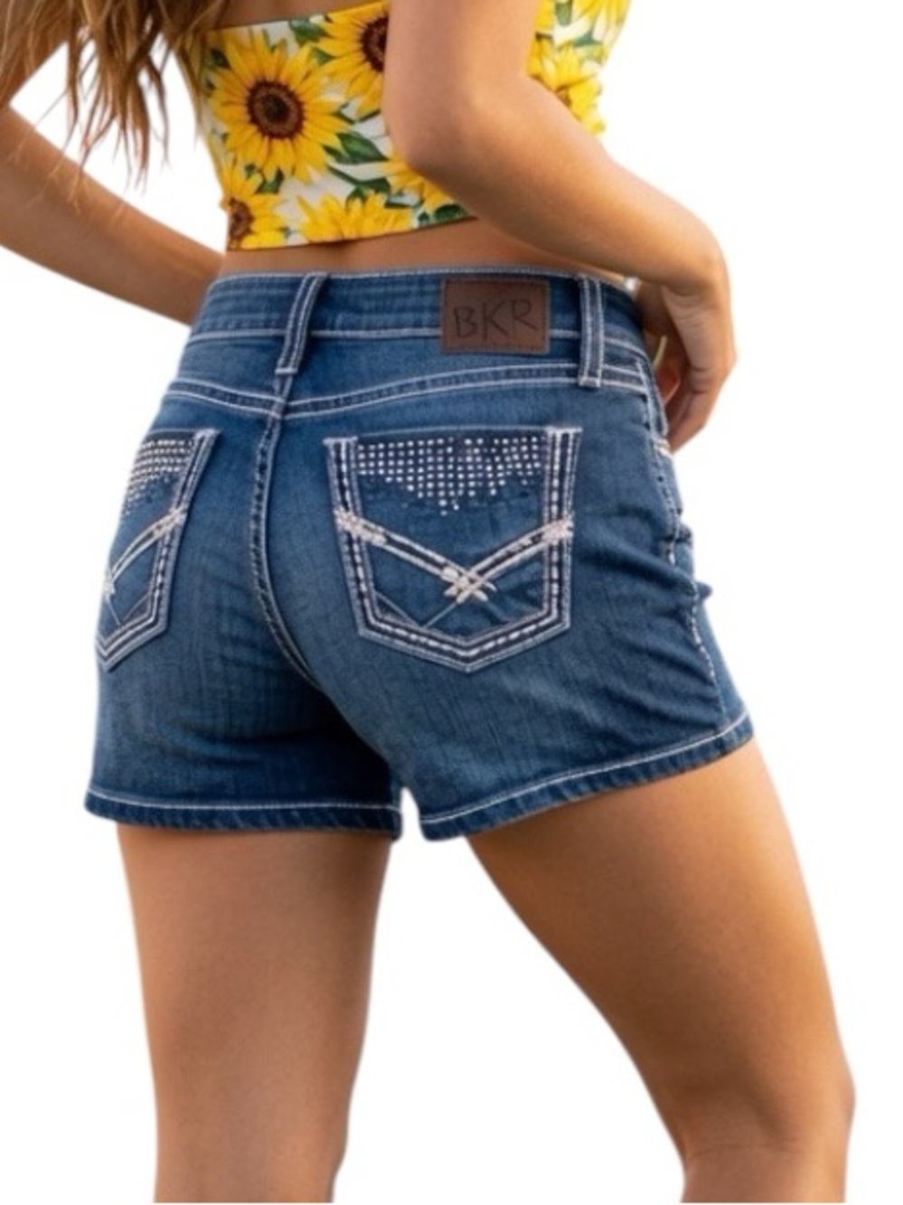 BKE: Women’s Madison Rhinestone Jean Shorts - Size 27